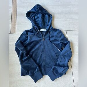OG BIG BLING VELOUR HOODIE in MIDNIGHT SEA- BRAND NEW